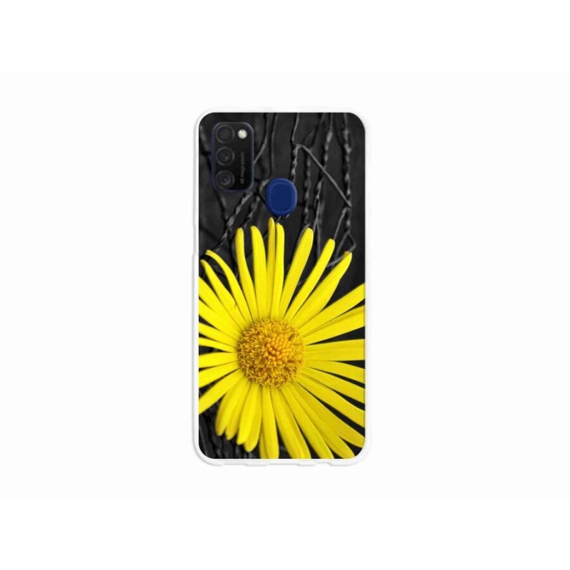 Gél védőhuzat mmCase Samsung Galaxy M21 készülékhez - sárga virág