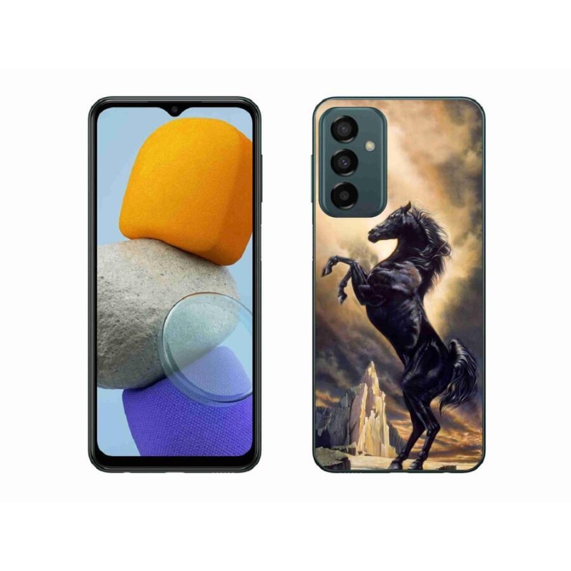 Gél borítás mmCase Samsung Galaxy M23 5G - fekete rajzfilm lóhoz