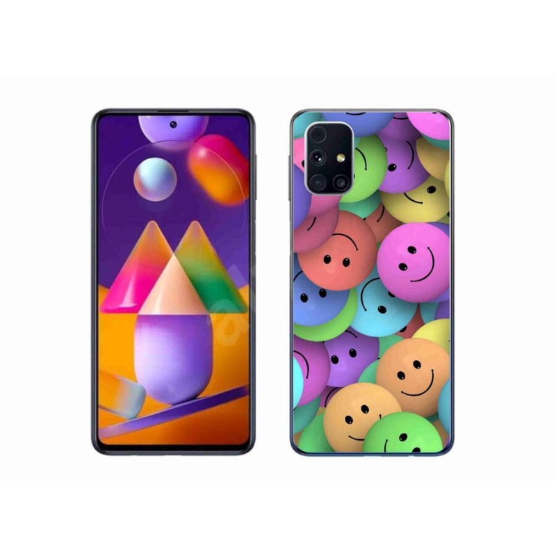 Gél borítás mmCase Samsung Galaxy M31s készülékhez - színes smiley-k