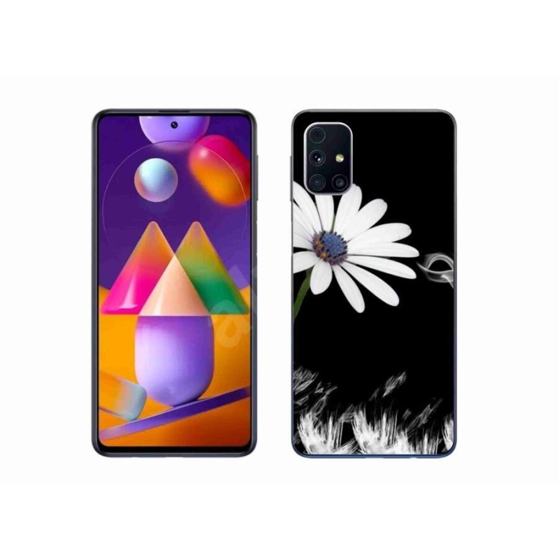 Gél védőhuzat mmCase Samsung Galaxy M31s készülékhez - fehér virág