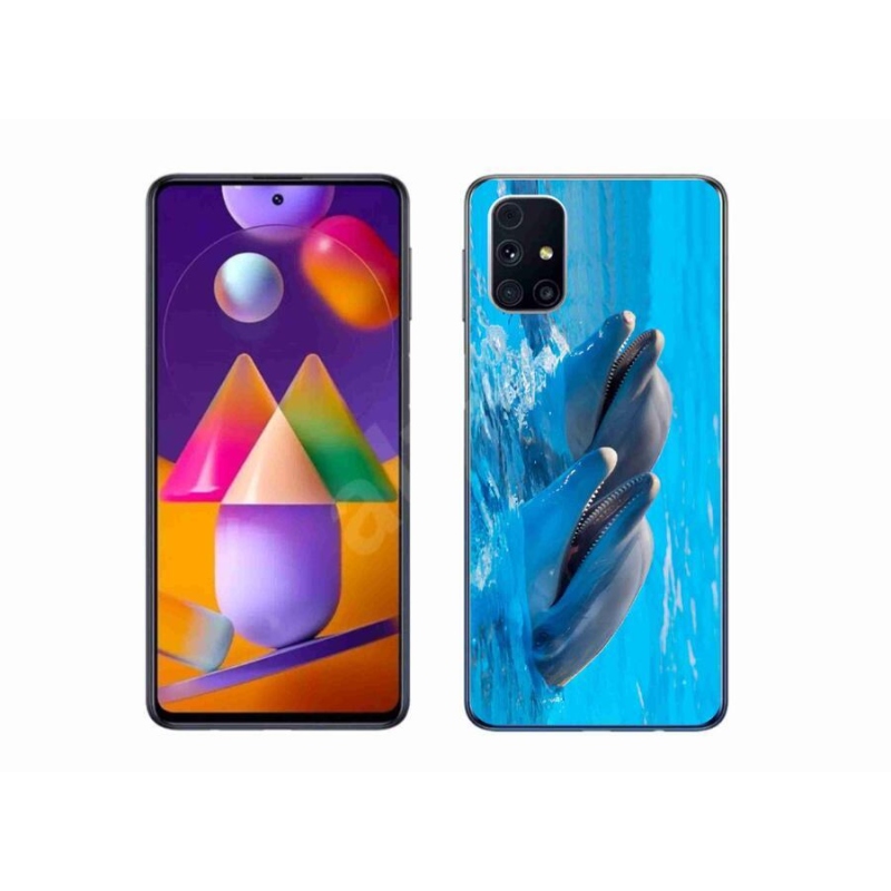 Zselés borítás mmCase Samsung Galaxy M31s készülékhez - delfinek
