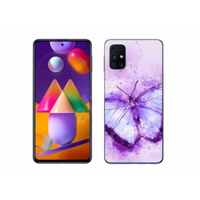 Gél védőhuzat mmCase Samsung Galaxy M31s készülékhez - lila pillangó