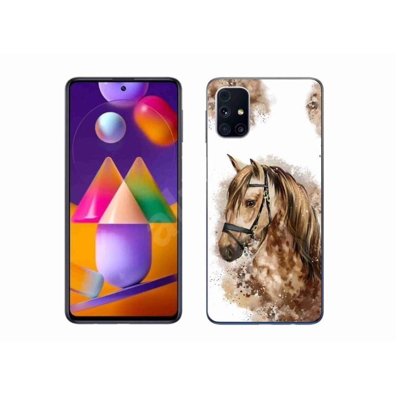 Zselés borító mmCase Samsung Galaxy M31S - barna rajzfilm lóhoz
