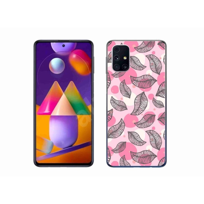 Zselés borító mmCase Samsung Galaxy M31s készülékhez - rajzfilm hulló levelek