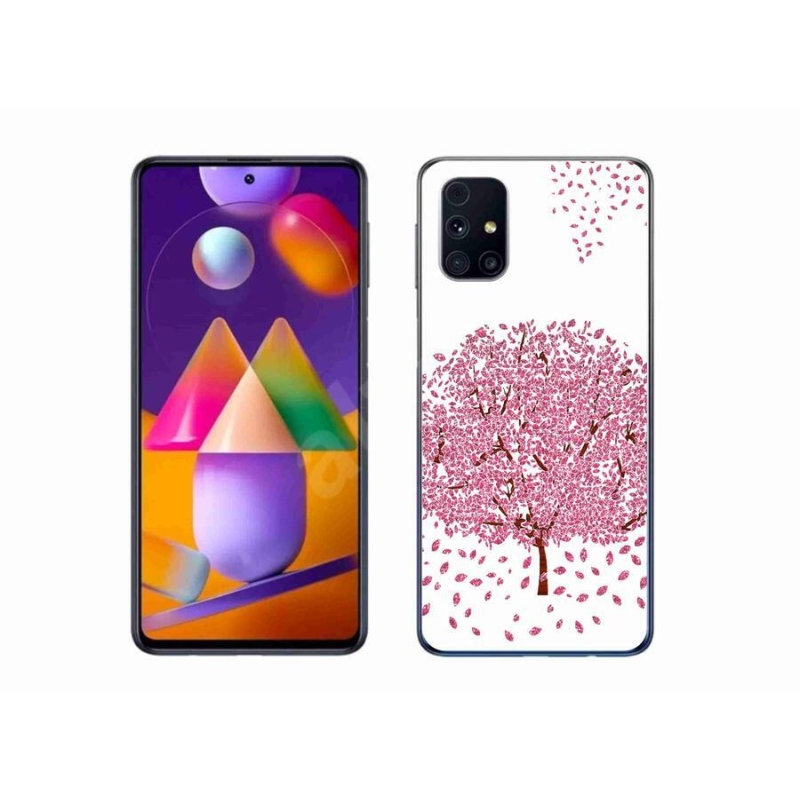 Gél borító mmCase Samsung Galaxy M31s készülékhez - rajzfilmfa levelekkel