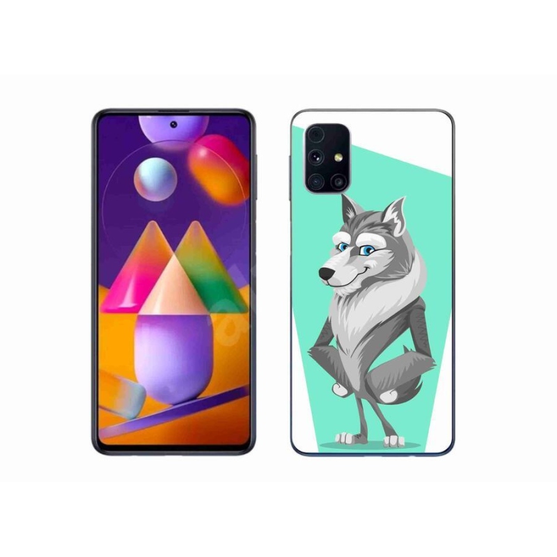 Zselés borítás mmCase Samsung Galaxy M31s készülékhez - rajzfilm farkas