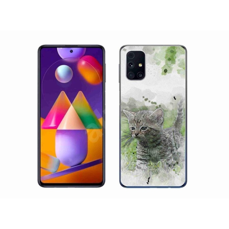 Gél borító mmCase Samsung Galaxy M31s készülékhez - aranyos cica 1