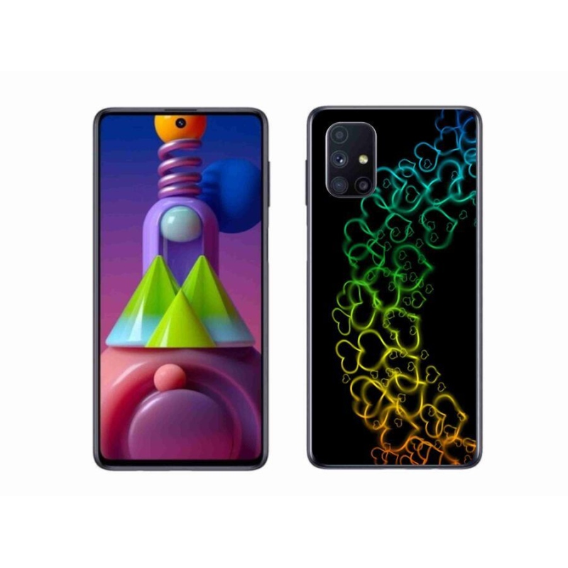 Gél védőhuzat mmCase mobiltelefonhoz Samsung Galaxy M51 - színes szívek