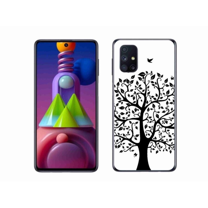 Zselés borítás mmCase Samsung Galaxy M51 - fekete-fehér fa