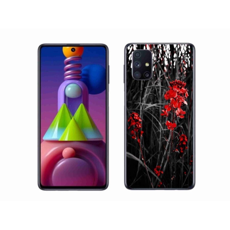 Gél borítás mmCase Samsung Galaxy M51 - piros növényhez
