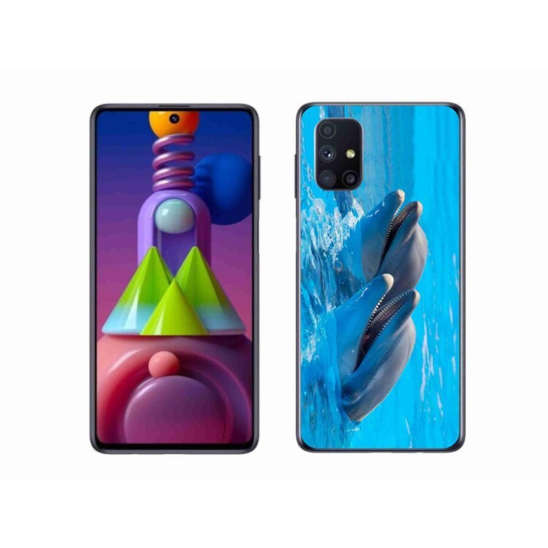 Gél védőhuzat mmCase mobiltelefonhoz Samsung Galaxy M51 - delfinek