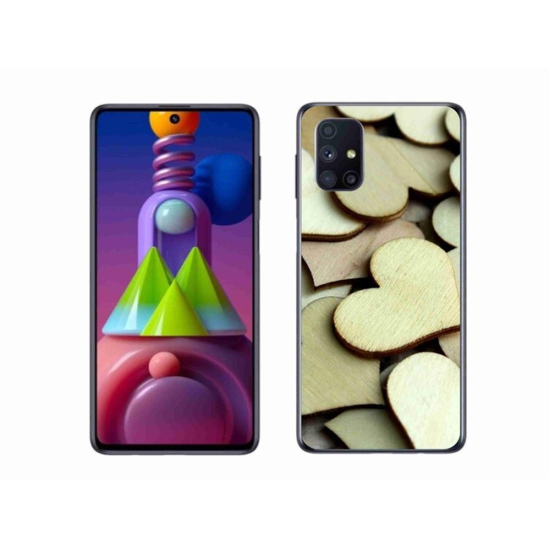 Gél borítás mmCase Samsung Galaxy M51 készülékhez - fából készült szívek