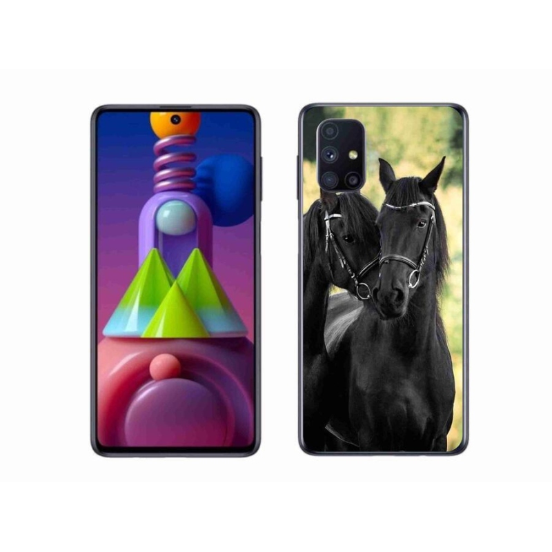 Zselés borítás mmCase Samsung Galaxy M51 - két fekete ló