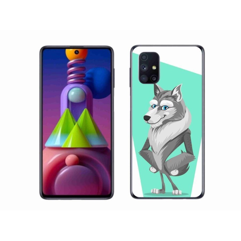 Gél védőhuzat mmCase mobiltelefonhoz Samsung Galaxy M51 - rajzfilm farkas