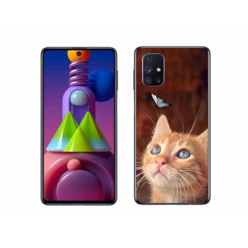 Zselés borító mmCase mobiltelefonhoz Samsung Galaxy M51 - pillangó és cica