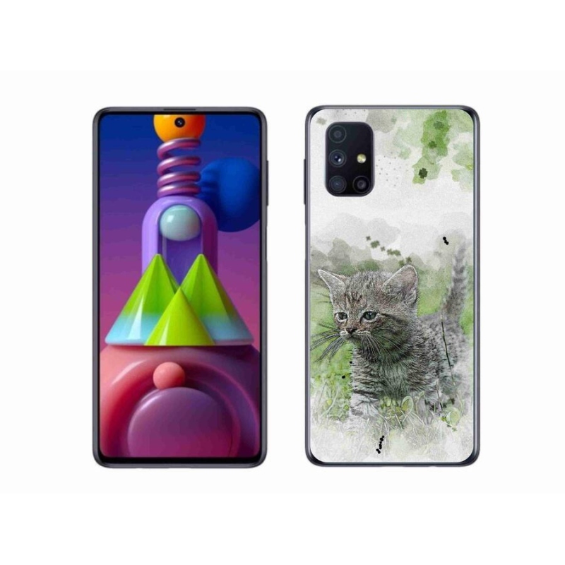 Gél borító mmCase mobiltelefonhoz Samsung Galaxy M51 - aranyos cica 1