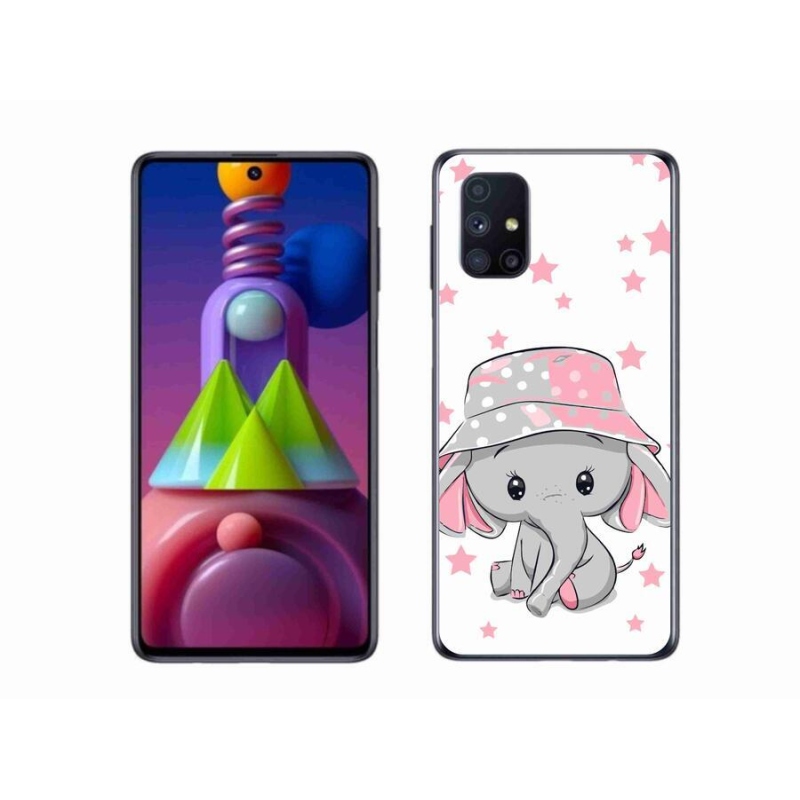 Gél védőhuzat mmCase Samsung Galaxy M51 készülékhez - rózsaszín elefánt