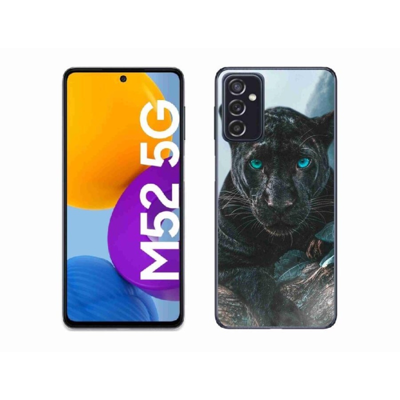 Zselés borítás mmCase Samsung Galaxy M52 5G - fekete párduc