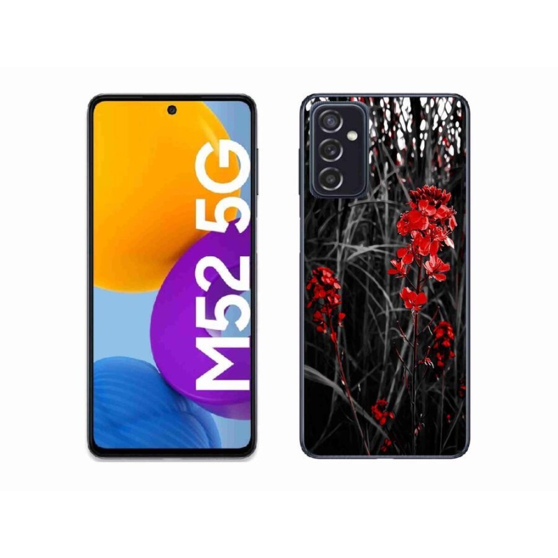 Gél borítás mmCase Samsung Galaxy M52 5G - piros növényhez