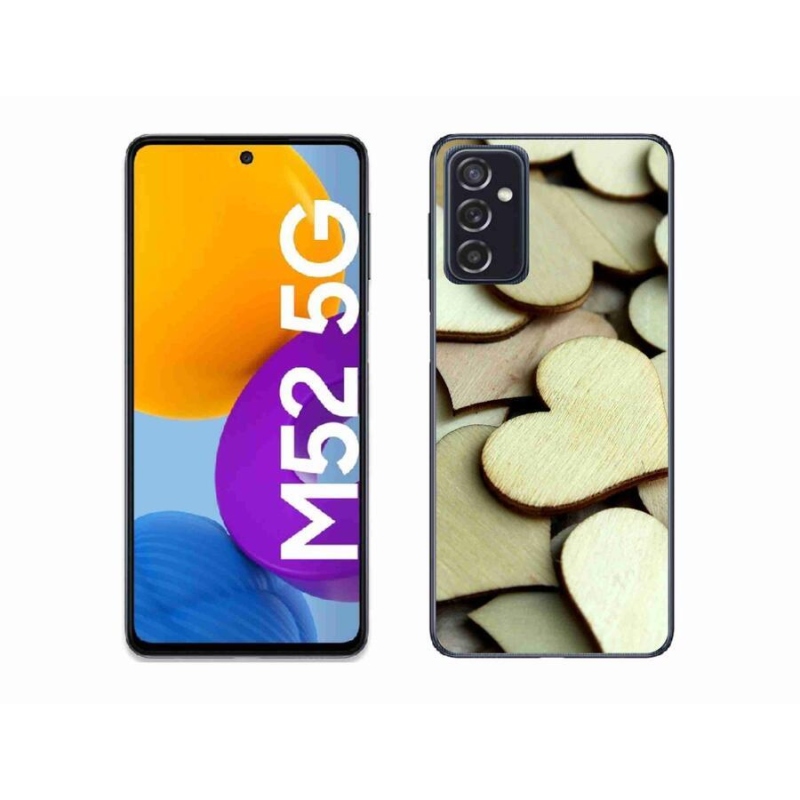 Gél borítás mmCase Samsung Galaxy M52 5G - fából készült szívek
