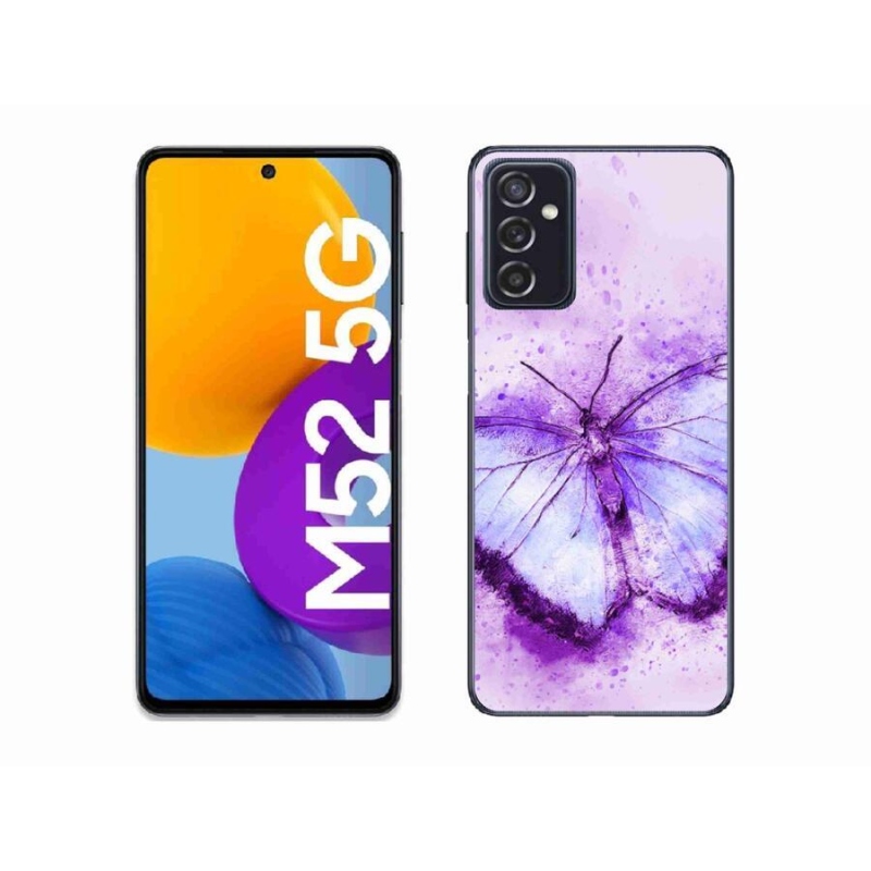 Gél védőhuzat mmCase Samsung Galaxy M52 5G - lila pillangó