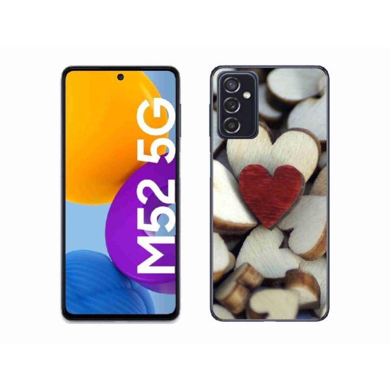 Gél védőhuzat mmCase Samsung Galaxy M52 5G - gravírozott piros szív