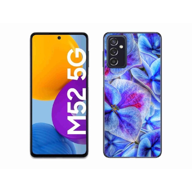 Gél védőhuzat mmCase Samsung Galaxy M52 5G - kék virágok 1