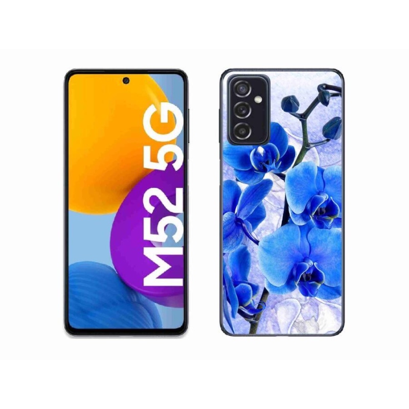Gél védőhuzat mmCase Samsung Galaxy M52 5G - kék virágok
