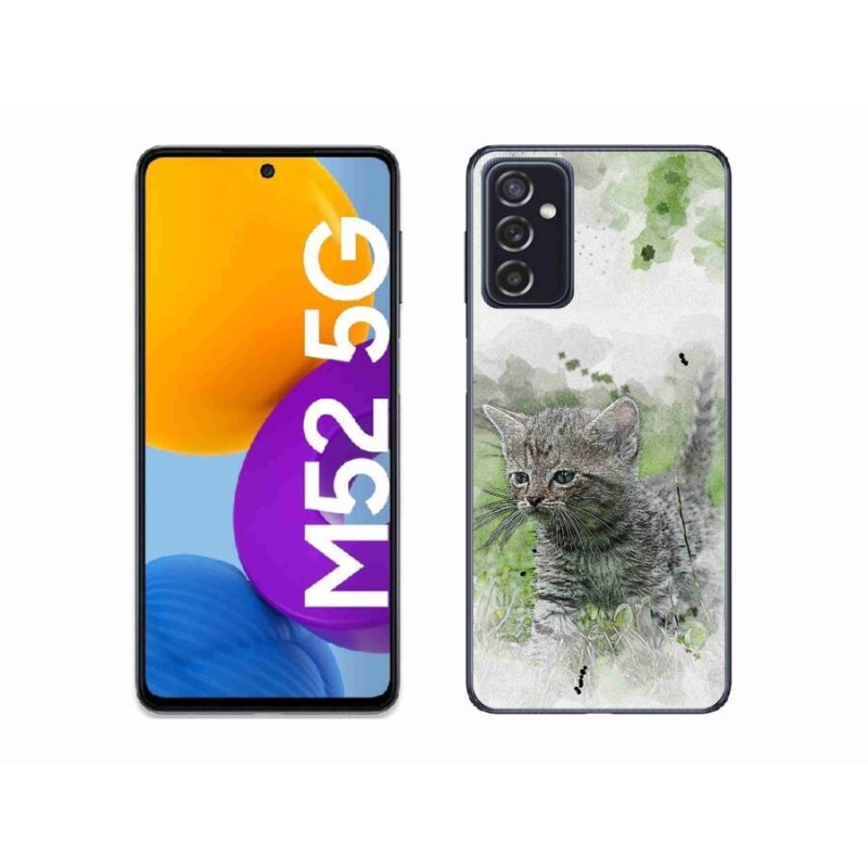 Gél borító mmCase Samsung Galaxy M52 5G - aranyos cica 1