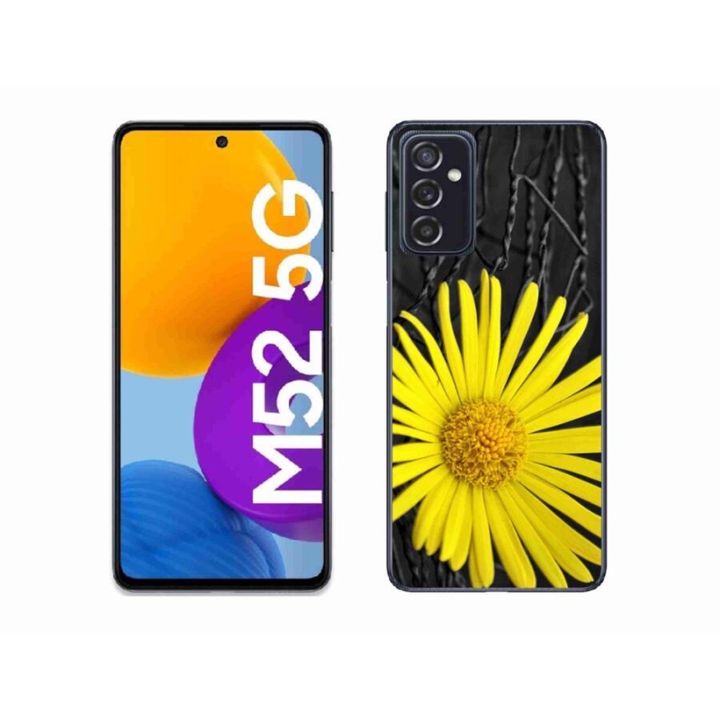 Gél védőhuzat mmCase Samsung Galaxy M52 5G - sárga virág