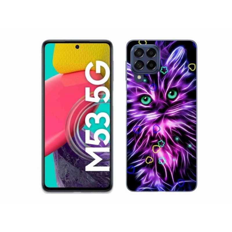 Zselés borító mmCase Samsung Galaxy M53 5G - absztrakt macska