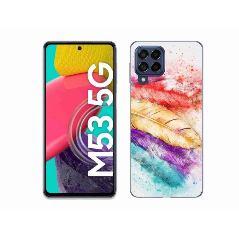 Zselés borítás mmCase Samsung Galaxy M53 5G - színes tollakkal
