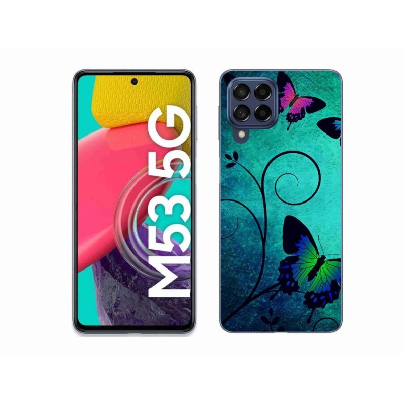 Gél borítás mmCase Samsung Galaxy M53 5G - színes pillangókhoz