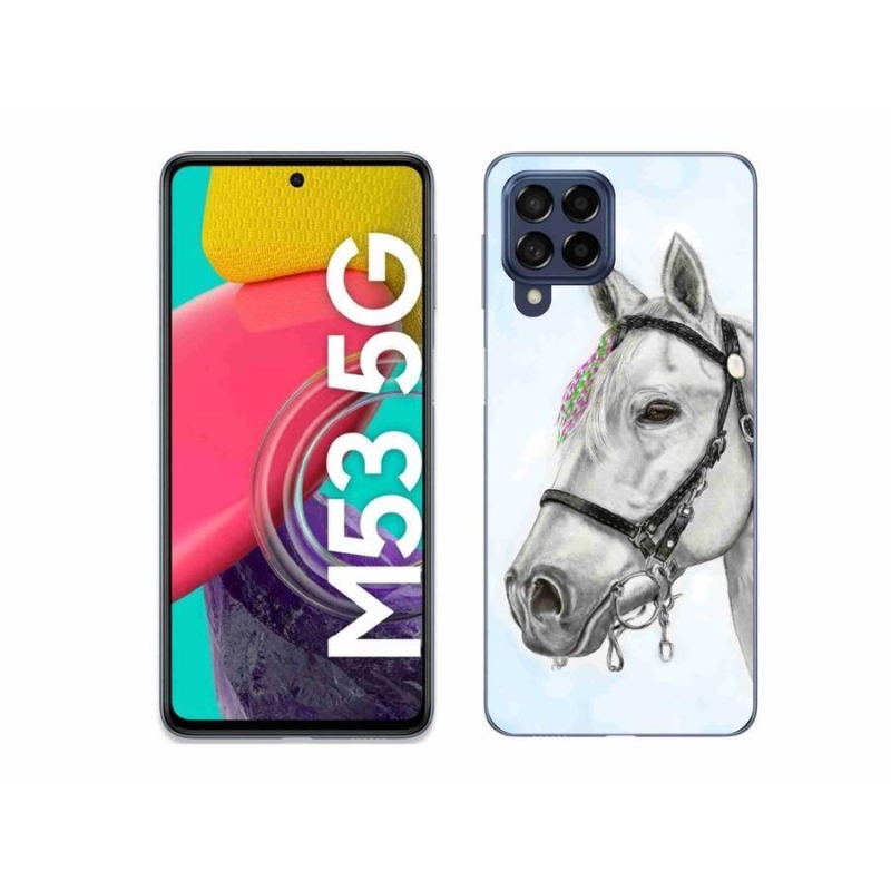Zselés borítás mmCase Samsung Galaxy M53 5G - fehér ló 1