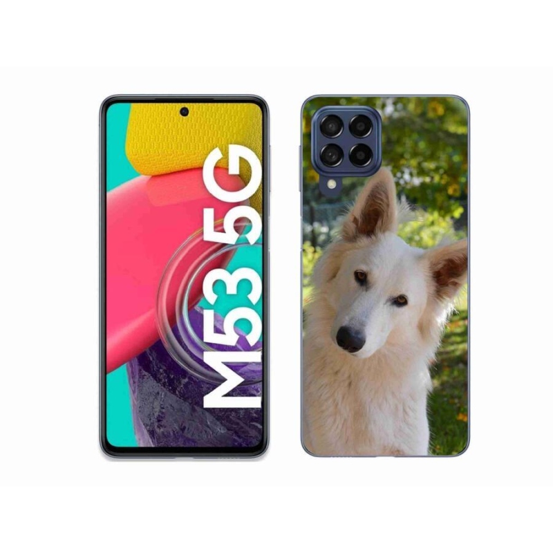 Gél védőhuzat mmCase Samsung Galaxy M53 5G - fehér Svájci juhász 1