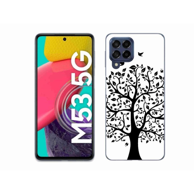 Zselés borítás mmCase Samsung Galaxy M53 5G - fekete-fehér fa