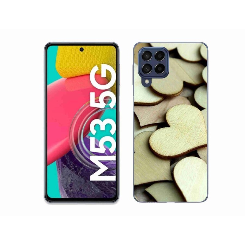 Gél borítás mmCase Samsung Galaxy M53 5G - fából készült szívek