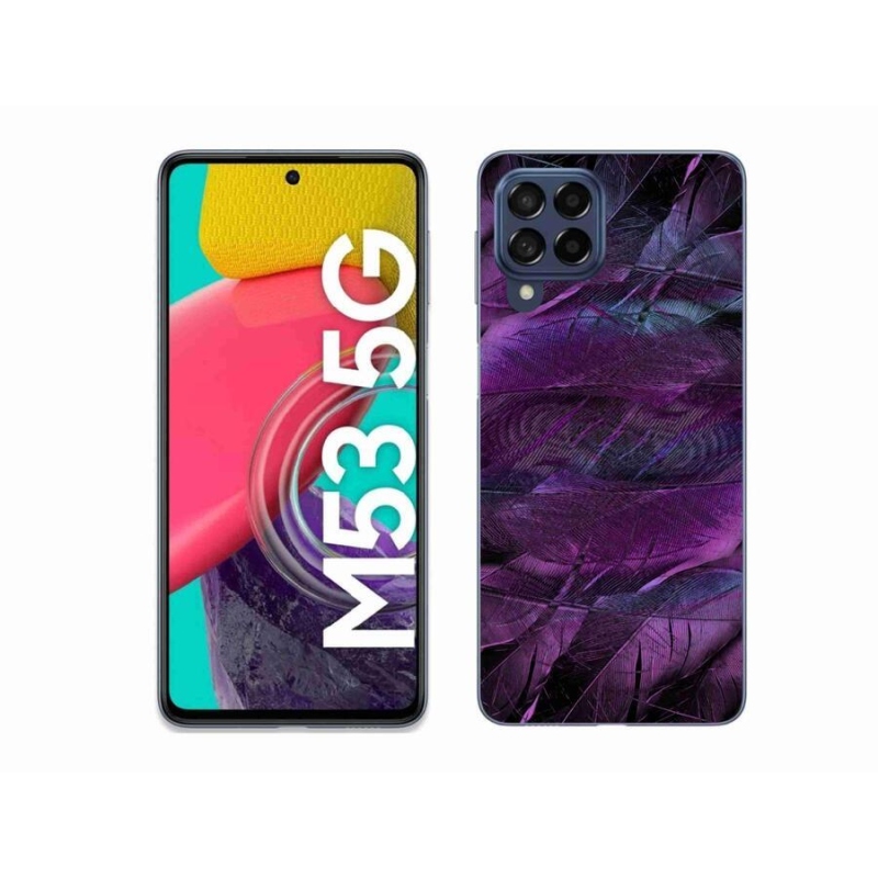 Gél védőhuzat mmCase Samsung Galaxy M53 5G - lila tollakhoz