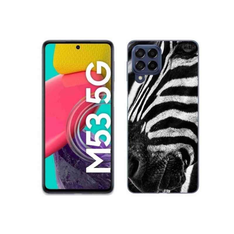 Zselés borítás mmCase Samsung Galaxy M53 5G készülékhez - zebra