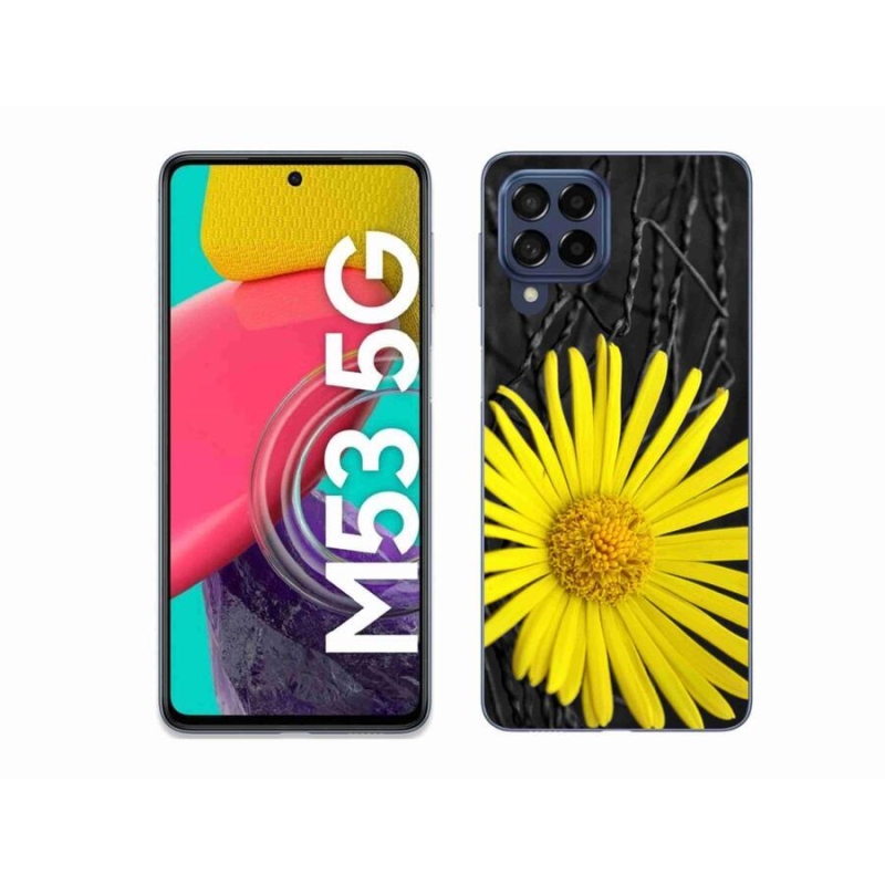 Gél védőhuzat mmCase Samsung Galaxy M53 5G - sárga virág