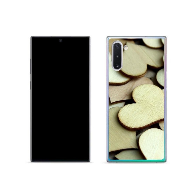 Zselés borítás mmCase Samsung Galaxy Note 10 készülékhez - fából készült szívek