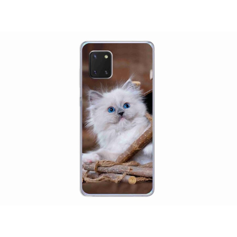 Zselés borítás mmCase Samsung Galaxy Note 10 Lite készülékhez - fehér cica