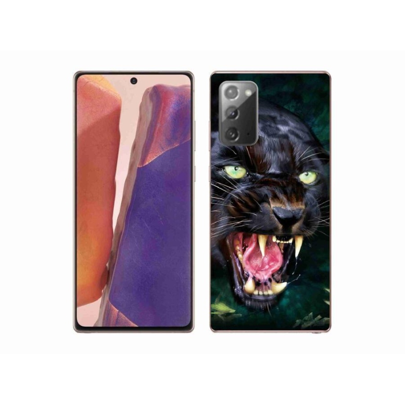 Zselés borítás mmCase Samsung Galaxy Note 20/Note 20 5G - dühös fekete párduchoz