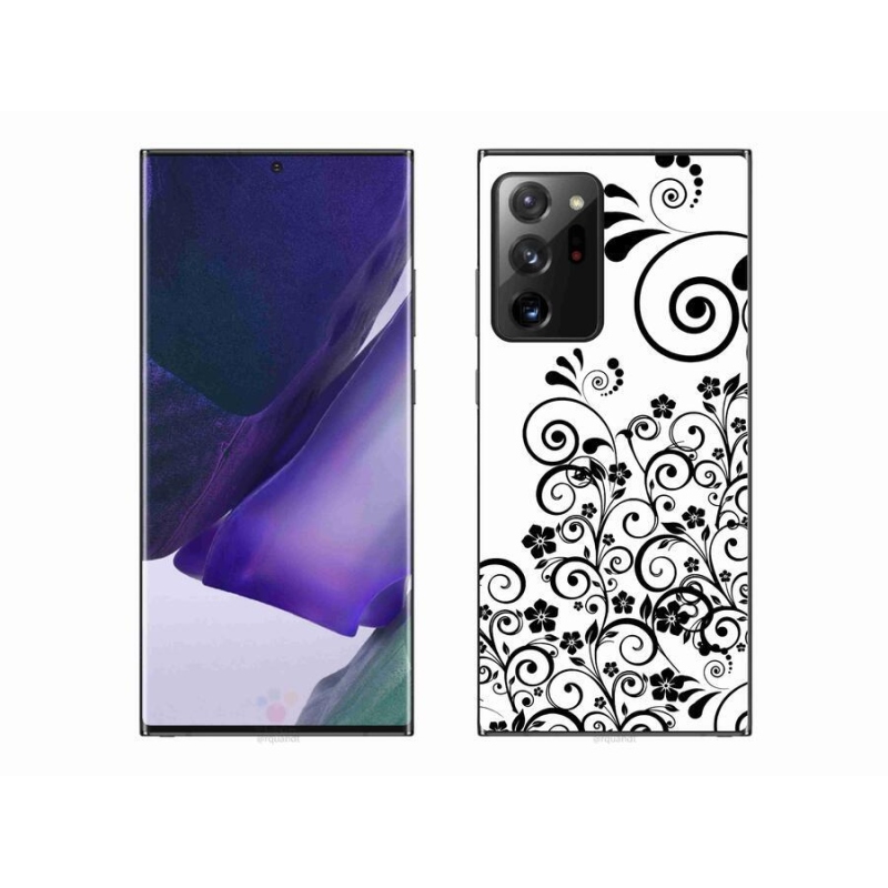 Gél borítás mmCase Samsung Galaxy Note 20 Ultra készülékhez - fekete és fehér virágminták