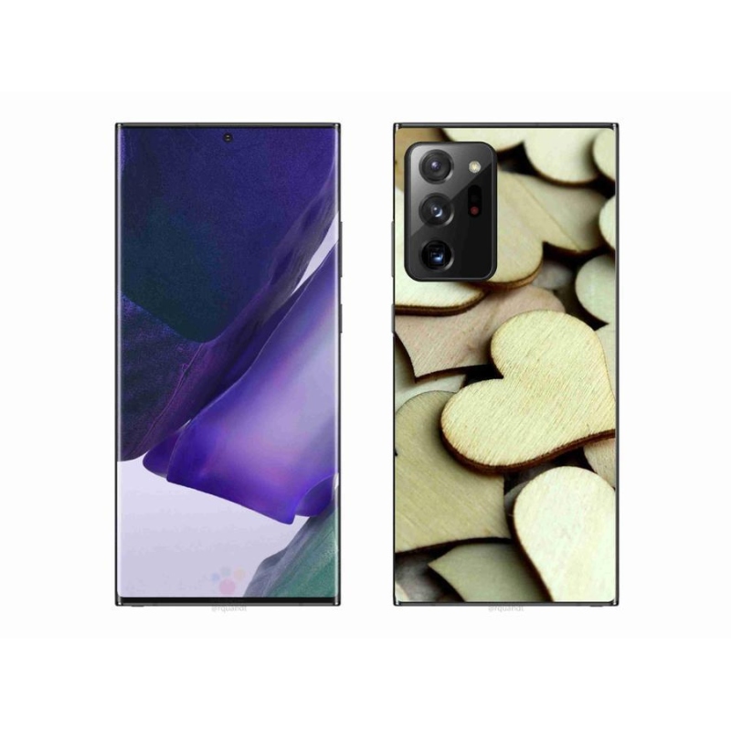 Gél borító mmCase Samsung Galaxy Note 20 Ultra - fából készült szívecskékhez