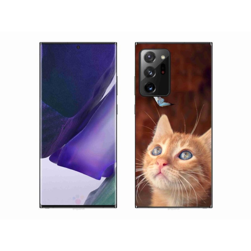 Gél borító mmCase Samsung Galaxy Note 20 Ultra - pillangó és cica - Samsung Galaxy Note 20 Ultra számára