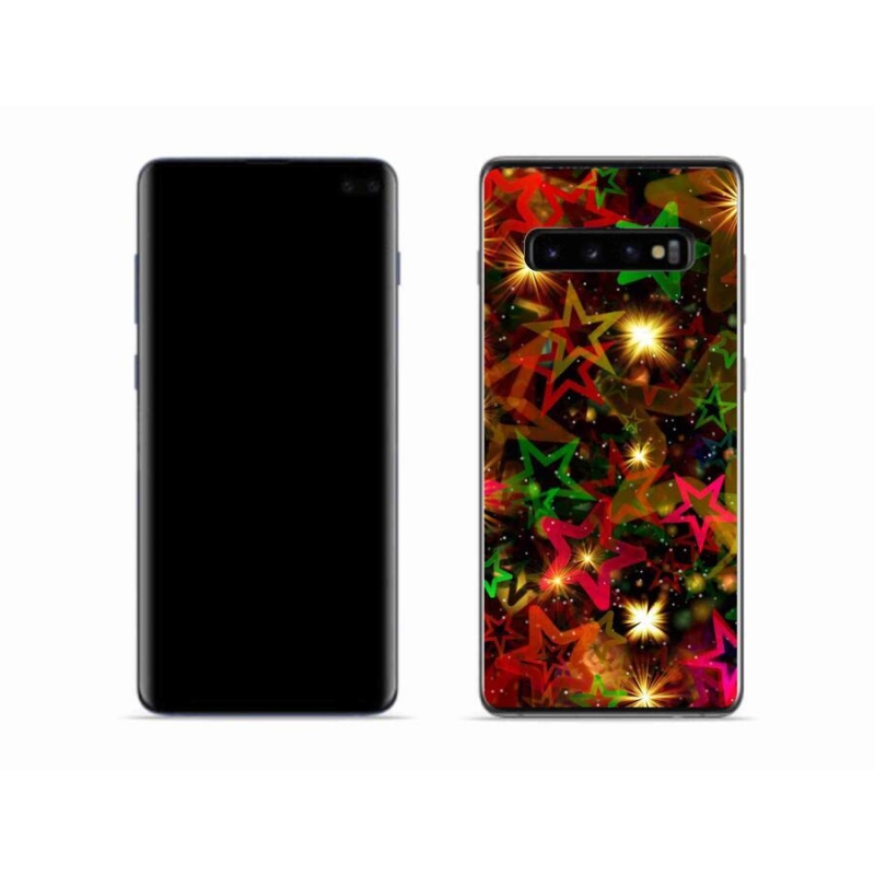 Gél borítás mmCase a mobil Samsung Galaxy S10 - színes csillagok