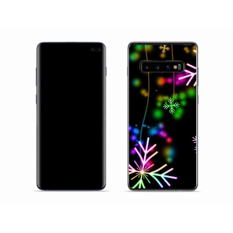 Gél borítás mmCase a mobil Samsung Galaxy S10 - színes pelyhekkel