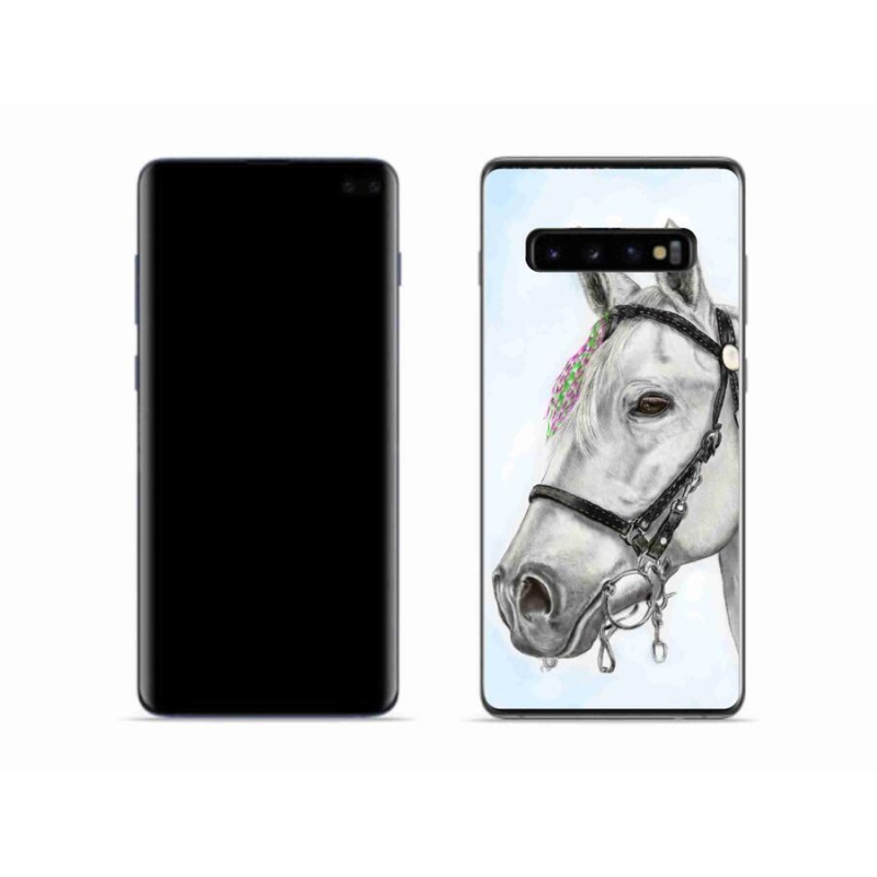 Zselés borítás mmCase Samsung Galaxy S10 - fehér ló 1
