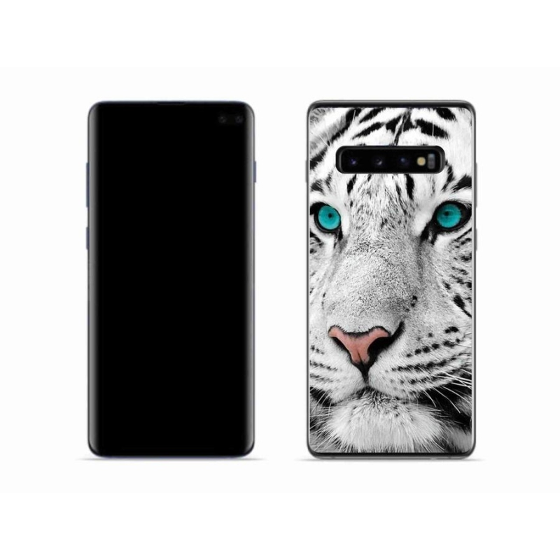Zselés borítás mmCase Samsung Galaxy S10 készülékhez - fehér tigris